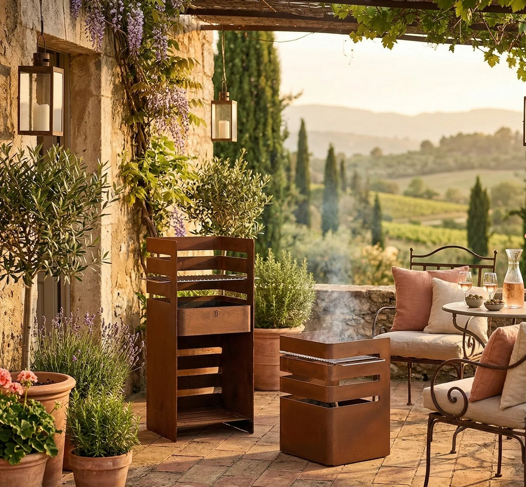 brasero-acier-corten-jardin - Les Jardins de Maison